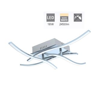 Eglo Eglo - Plafoniera Moderna Valmora Alluminio Cromo Luce Led Integrato 18w