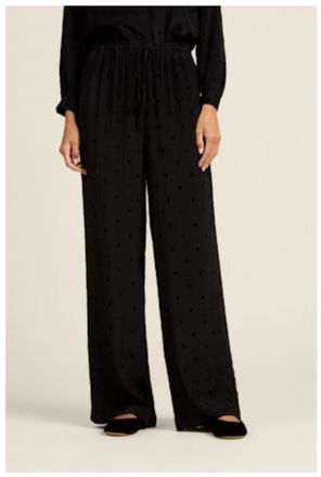 Trovata Vera Polka Dot Straight Leg Pants In Black