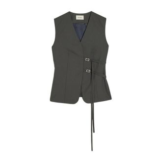 Holzweiler Vests, female, Gray, Size: M Tailored Vest for Flattering Silhouette