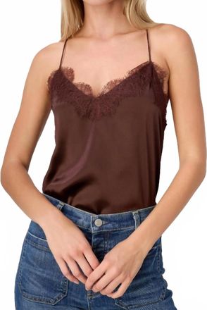 Cami NYC Racer Charmeuse Cami In Sable