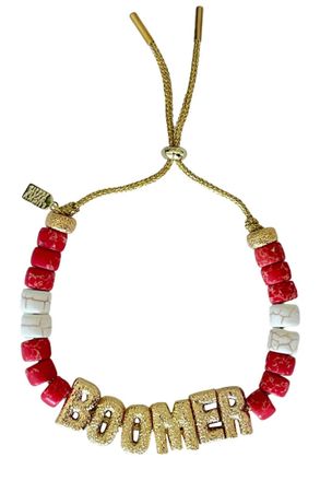 Lucky Star Womens Eye Candy Boomer Id Bracelet In Red