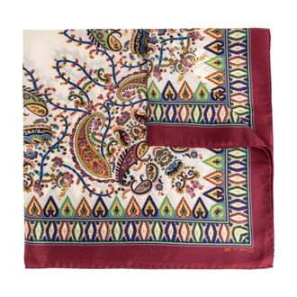 Etro Accessoires, Dames, Veelkleurig, ONE Size, Zijden Sjaal met Bloem Paisley en Medaillon Motief