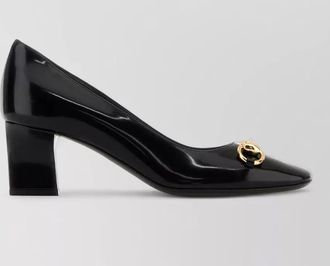 Gucci leather square-toe pumps
