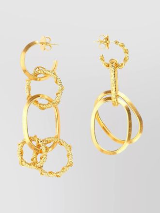 Dsquared2 chain rings drop hoop earrings