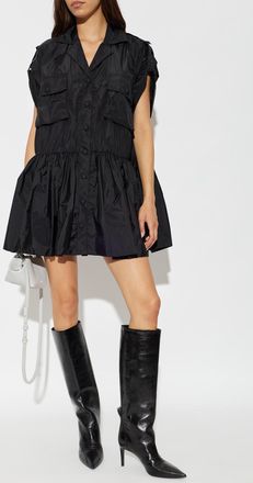 Ganni Dress With Pockets, Womens, Black
