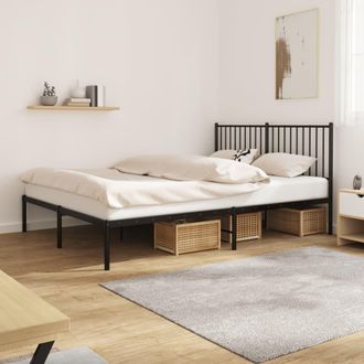 vidaXL Vidaxl - Estructura Cama Sin Colch&oacute;n Con Cabecero Metal Negro 160x200 Cm