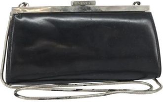Gucci Pre-owned Leren Clutch - Dames - Vintage Clutch - Zwart - ONE Size - Leer - Vintage