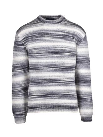 Daniele Fiesoli Crewneck Sweater With Gradient Stripe Design And Ribbed Details