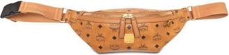 MCM Pre-owned Coated Canvas Belt Bag - Dames - Vintage Heuptassen - Bruin - ONE Size - Leer - Vintage