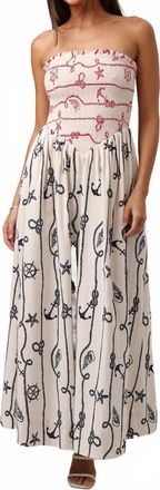 Shore Leave Bella Strapless Maxi Dress In Knots & Nautical