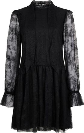 Philosophy di Lorenzo Serafini Kleedjes, Dames, Zwart, L, Short Lace-Sleeve Dress