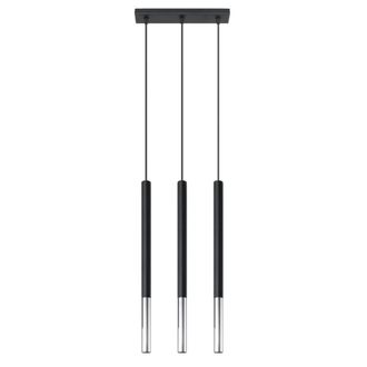 Sollux Lighting L&aacute;mpara de techo cromo negro acero alt. 90 cm