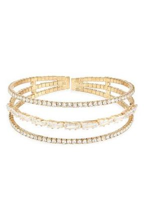 Tasha Crystal Cuff Bracelet in Gold Crystal Cubic Zirconia at Nordstrom Rack