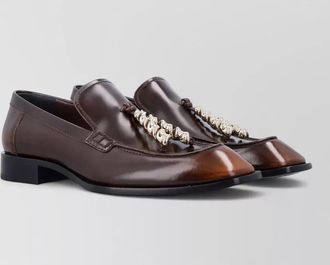 Loewe edge calfskin loafers gold coil detail