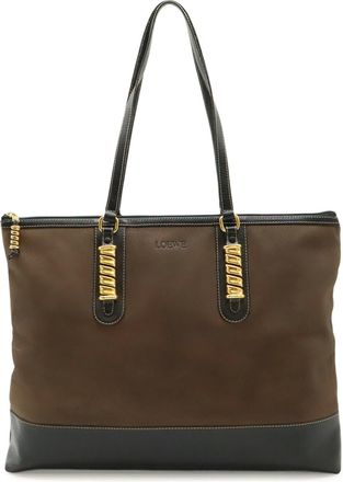Loewe Black Brown Leather Shoulder Bag Tote Bag (Pre-Owned)