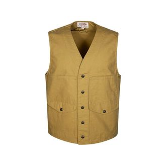 Filson Vests, male, Yellow, Size: L Button Pocket Cotton Gilet
