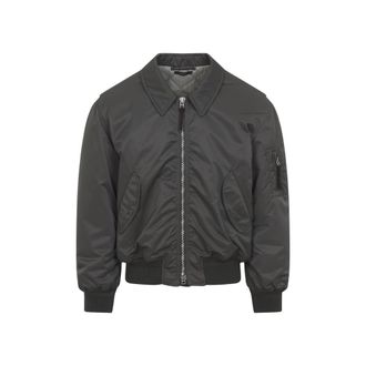 Tom Ford Green Zip-Up Bomber Jacket