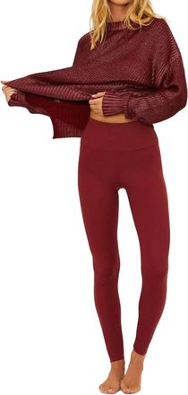 Beach Riot Merlot Piper Shine Legging In Red