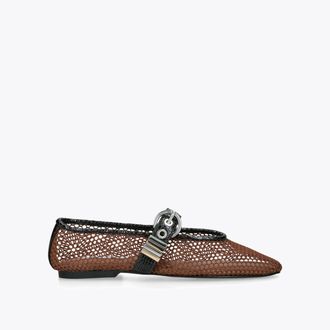 Steve Madden Womens Lucia Brown Ballet Flats Fabric - Size UK 7