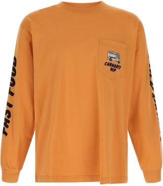 Carhartt Work in Progress Orange Full Sleeves T-Shirt