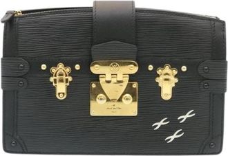 Louis Vuitton Pre-owned Trunk clutch - Dames - Vintage Clutch - Zwart - ONE Size - Leer - Vintage