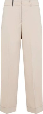PESERICO Dames, Broeken, Beige, Maat: 2XS Katoen