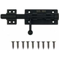 OEM Cerradura De Cilindro Con Orificio Para Candado, Cerradura Para Puerta Corredera De Acero Inoxidable 304 Reforzado, 160 Mm (6 Pulgadas), Color Negro -