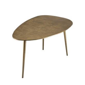 Macabane Mesa de centro de aluminio dorado de 85 cm