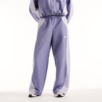 New Balance Donna Trackside Woven Pant in Viola, Politessuto, Taglia XS