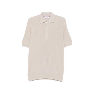 Brunello Cucinelli Ribbed-knit Polo Shirt