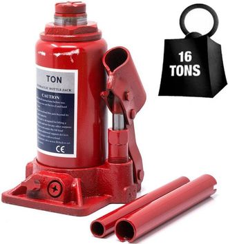 Trade Shop Trade Shop - Cric-sollevatore Crick Idraulico A Bottiglia 16 T Tonnellate Martinetto Manuale