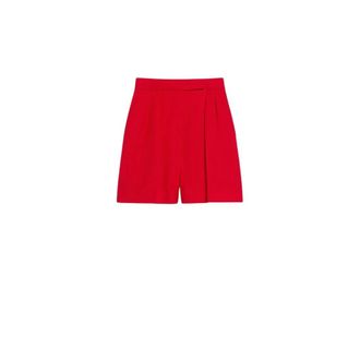 Max Mara Korte Broeken, Dames, Rood, S, Wol, Rode wollen short met wijde silhouet
