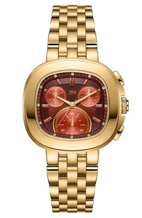 JBW Coast Lab-Created Diamond Bracelet Chronograph Watch, 38mm in 18K Gold at Nordstrom
