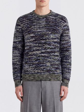 Missoni Bicolour Abstract Pattern Wool Blend Slim Fit Crewneck Jumper