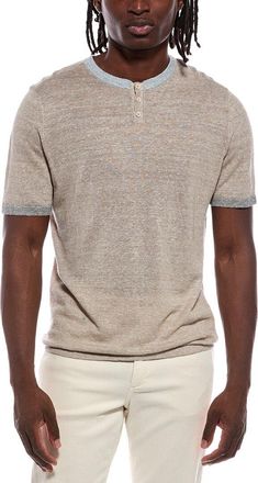 Autumn Cashmere Colorblock Trims Henley T-Shirt