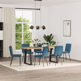 vidaXL Sillas De Comedor 6 Unidades Terciopelo Azul Vidaxl