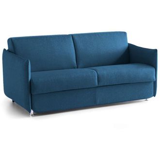 Dmora Divano letto 2 posti Paloma, Sof&agrave; trasformabile per salotto, imbottito, sfoderabile, Qualit&agrave; 100% Made in Italy, 160x95 h90 cm, Blu - Dmora
