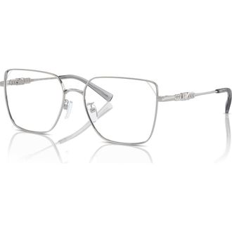 Michael Kors 56mm Rectangle optical glasses in Silver at Nordstrom