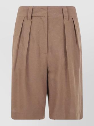 DRHOPE linen-blend knee-length bermuda shorts