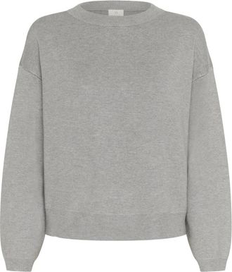 Kaffe Rondgebreide bovenkleding - Dames - Ronde hals truien - Grijs - 2XL - Leer - Truien & Vesten