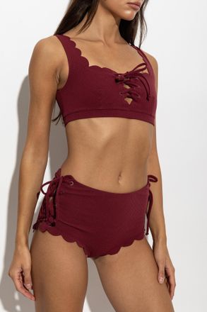 Marysia Swim Top Of The Palm Springs Swimsuit, Womens, Burgundy