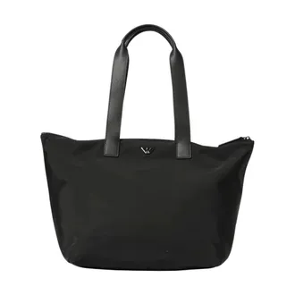 Emporio Armani Logo-Plaque Shopper - Heren - Tassen - Zwart - Maat: ONE Size Poliester