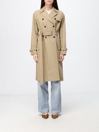 Fendi Trench lungo in cotone doppiopetto con cintura in vita