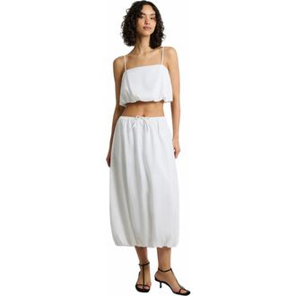 Onia Air Linen Bubble Maxi Skirt in White at Nordstrom, Size Medium