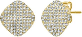 Rachel Glauber 14K Plated Cz Stud Earrings
