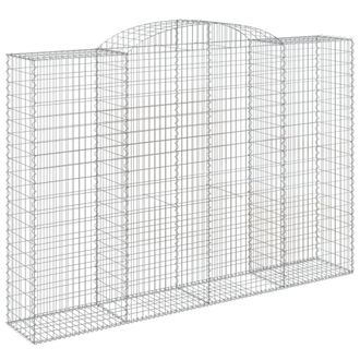 Berkfield Home Arched Gabion Basket 300x50x200/220 cm Galvanised Iron in Silver