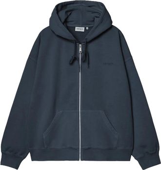 Carhartt Work in Progress Hooded Benton Sweatshirt - Heren - Vesten met rits - Blauw - L - Katoen - Hoodies & sweatvesten