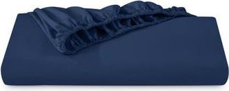 Bare Home 100% Organic Cotton Percale Cooling Fitted Sheet in Dark Blue at Nordstrom, Size Twin X-Long