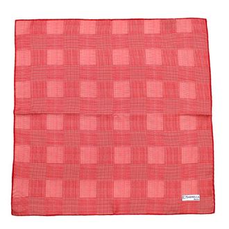 E. Marinella E.Marinella Red Silk Checkered Pocket Square