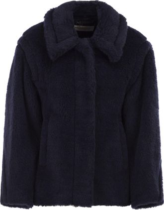 Max Mara Mxmfuggito Cropped Coat In Alpaca, Wool And Silk Teddy Fabric